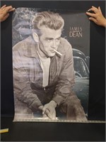 James Dean poster, Elvis picture in frame and