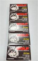 5 BOXES- WOLF .223 REM
5 FULL BOXES OF 20