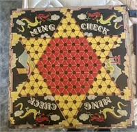 Vintage Chinese checker board & Ceramic Clock w/