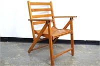 Antique oak folding chair