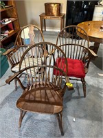 Antique Wood Arm Chairs x3