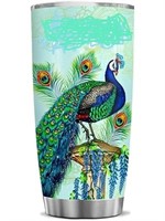 MSRP $30 Peacock Tumbler with Kechain