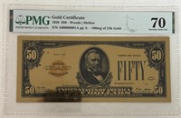 1928 $50 24K GOLD CERTIFICATE