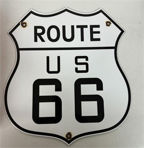 ANTIQUE PORCELAIN ROUTE U.S. 66 SIGN