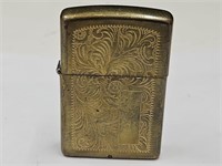 Vintage Brass Etched Zippo Lighter