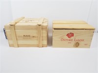 2 caisses de vin en bois Masi et Osoyoos Larose