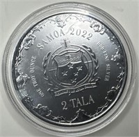 1 Troy Ounce Fine Silver Samoa 2022 Coin