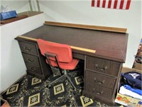 Vintage Desk & Chair 60" wide