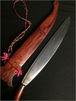 Engraved Machete with Wooden Case