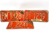 (3) 1971 Kansas License Plates