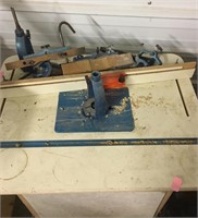 Router and attachments on portable table