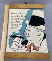 Vintage W. C. Fields Cloth Wall Hanging