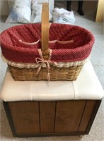 Handmade Storage Box w/Seat & Sewing Basket