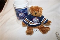 Oilers Large Stein And Bear With Jersey