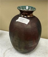 Signed Glazed Pottery Vase