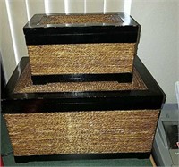 2pc Wooden Storage Boxes