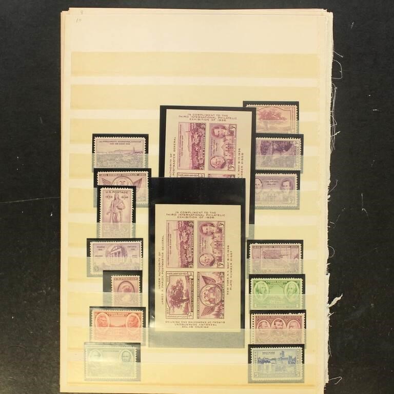 US Stamps Mint Collection in mounts on stockpages,