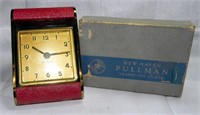 Vtg New Haven Pullman Traveling Clock, Orig Box