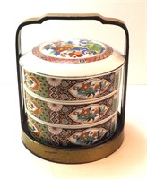 Imari Empress Juba Ko Porcelain Bowls & Carrier