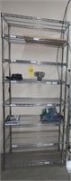 Uline chrome shelf and contents 86.5" X 35"