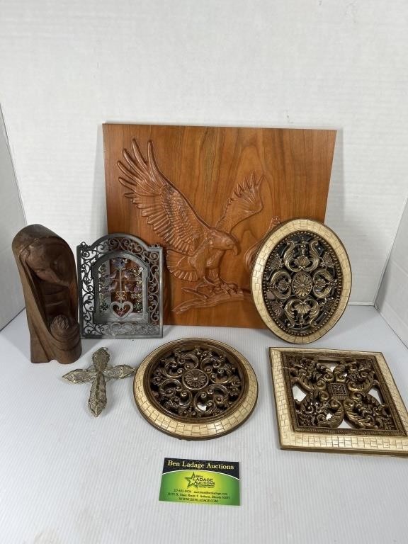 Carved Wooden Eagle Picture and More Decorations