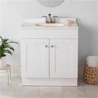 Project Source 30-in White Single Sink Bathroom