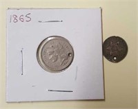 (2) U.S 3-Cent Coins