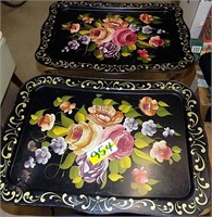 2 METAL TV TRAYS