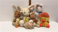 Lot of stuffed toys-bunnies and chicks precious