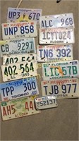 13 license plates mostly MS, also IL and FL