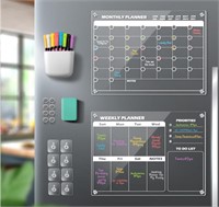 Magnetic Acrylic Clear Calendar for Fridge 2Pk