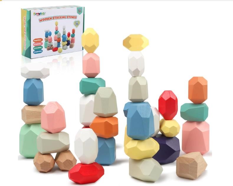 36 PCS Stacking Rocks Montessori Toys for 1plus