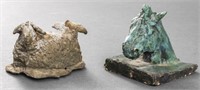 Immi Storrs Small Horse And Double Goat Figures, 2