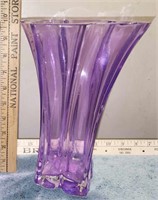 Teleflora Amethyst Purple Spiral Twist Glass Vase