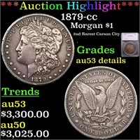*Highlight* 1879-cc Morgan $1 Graded au53 details