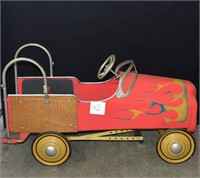 Vintage Fire Truck Peddle Car w/Painted Flames