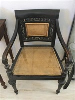 Antique Cane & Wood Arm Chair