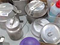 Lot of Aluminum Camping Cookware & Misc