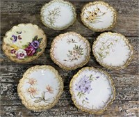 7 Floral Plates - Limoges France & Vienna