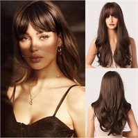 New- Honygebia Dark Brown Wig with Bangs - Long