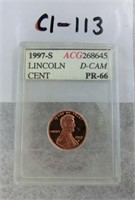 C1-113 1997S D-Cameo PR66 Lincoln Penny