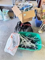 Box, Tote & 2 Bags of Clothes Hangers