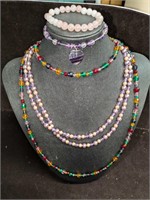 Faux Pearl & Beaded Bracelets And Long Necklaces