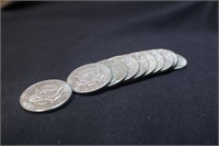 Lot of 10 Silver Kennedy Half Dollars
