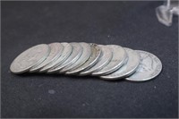 Lot of 10 Silver Franklin Half Dollars