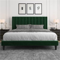 Art of living King Bed Velvet Upholstered Bed