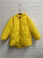 Long Hooded Yellow Puffer Jacket (L)