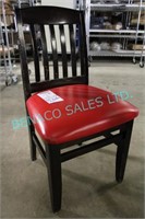 15X, WOOD FRAME CHAIR, W/ RED PADDED SEATS