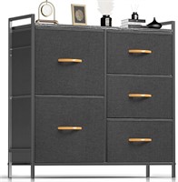 ROMOON 5-Drawer Dresser (Dark Grey)