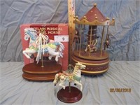 Musical Carousel, Porcelain Musical Carousel Horse